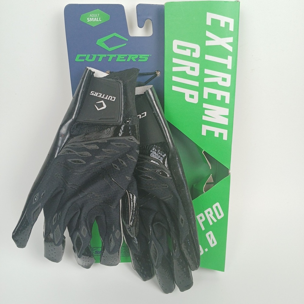 Cutters Rev Pro 5.0 C-Tack Extreme Grip Football Gloves Black Size Small MSRP$50